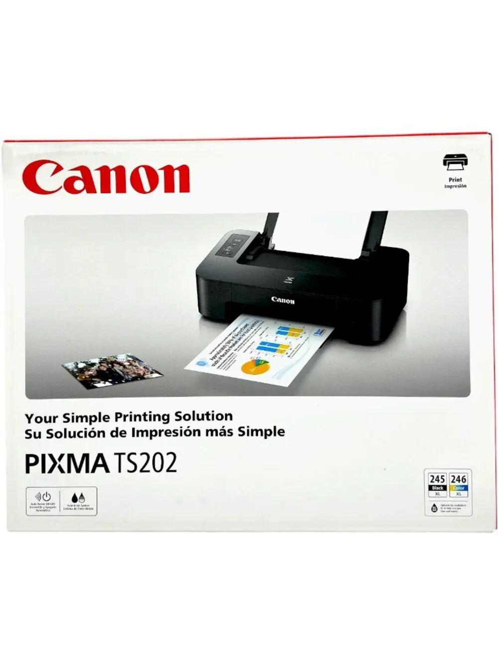 Canon PIXMA TS202 Color Inkjet Photo Printer USB 2.0 2319C002 Black Home - Picture 3 of 3